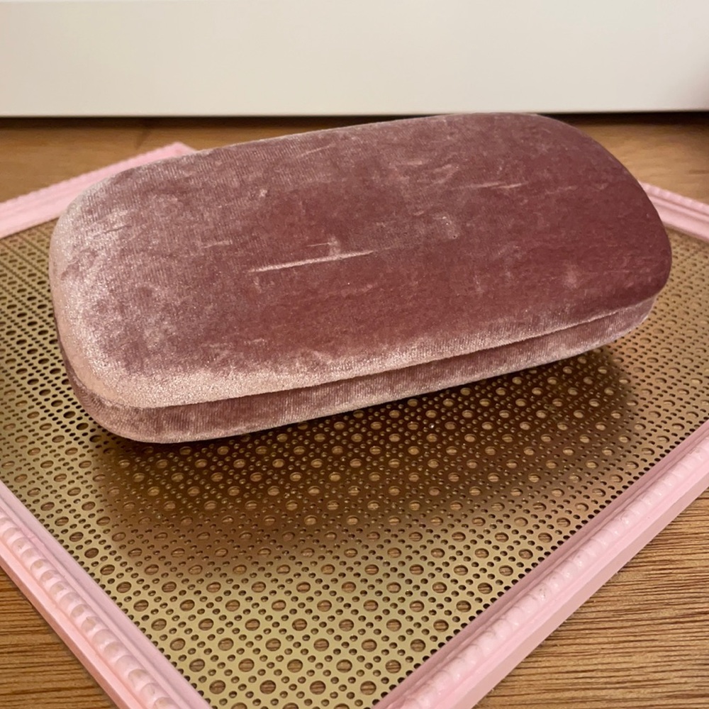 Miu Miu Pink Velvet Hard Sunglasses Case